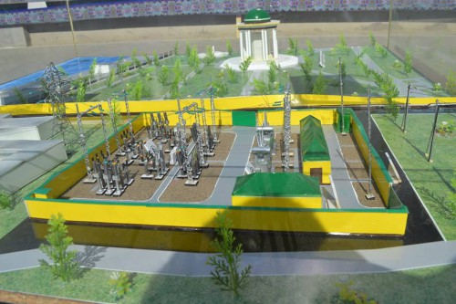 Construction of a large electrical substation in Khujand